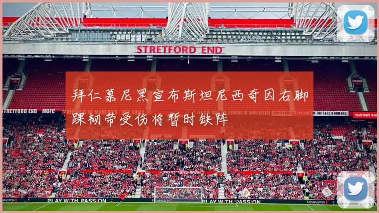 拜仁慕尼黑宣布斯坦尼西奇因右脚踝韧带受伤将暂时缺阵